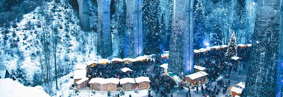 Weihnachtsmärkte in Deutschland: der Weihnachtsmarkt in der Ravennaschlucht