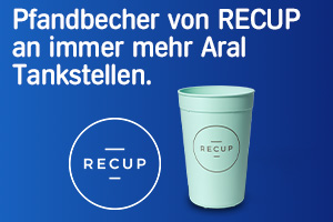 Pfandbecher von RECUP bei Aral