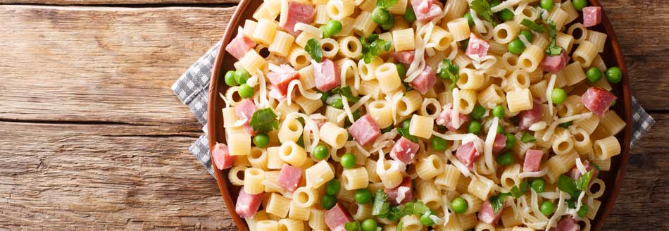 Pasta: Ditalini mit Schinken, Erbsen und Käse