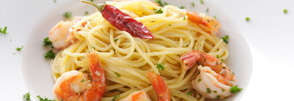 Pasta: Capellini mit Shrimps und Chili