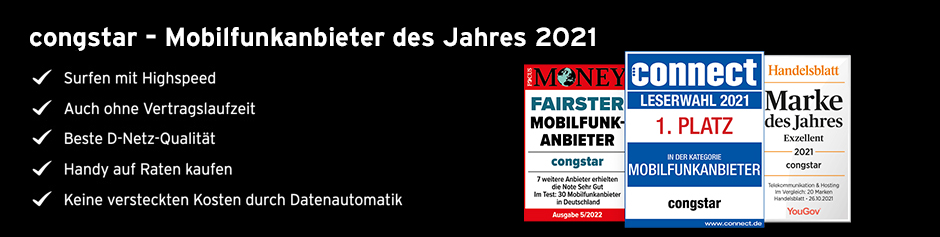 congstar - Mobilfunkanbieter des Jahres 2020