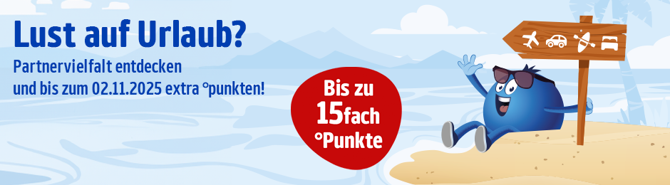 Coupon aktivieren, Reise buchen und megamäßig punkten. 