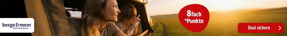 berge und meer ist jetzt Official Partner. Nur für kurze Zeit 8fach punkten. Zum Coupon hier klicken.