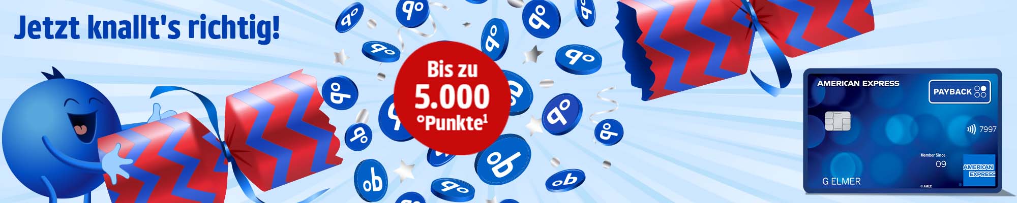 PAYBACK American Express Karte: bis zu 5.000 Extra-Punkte. Dauerhaft ohne Jahresgebühr. Es gelten Bedingungen. 