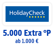 Jetzt bei HolidayCheck 5000 Extra-Punkte ab 1000 €. Hier Coupon aktivieren.