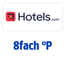 Jetzt bei Hotels.com 8fach punkten. Hier Coupon aktivieren.