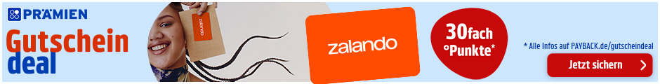 PAYBACK Prämien: 30fach Punkte auf eine Zalando Gutscheinbestellung! Jetzt Coupon aktivieren.