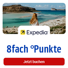 Jetzt bei Expedia 8fach °Punkte exkl. Flüge. Hier Coupon aktivieren.