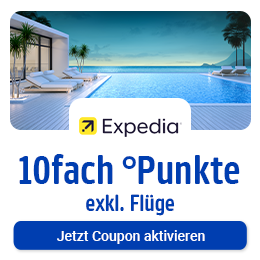 Jetzt bei Expedia 10fach °Punkte exkl. Flüge. Hier Coupon aktivieren.