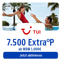 Jetzt bei TUI 7500 Extra-Punkte für Buchungen über 1000 €. Hier Coupon aktivieren.