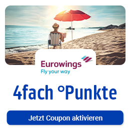 Jetzt bei Eurowings 4fach °Punkte. Hier Coupon aktivieren.