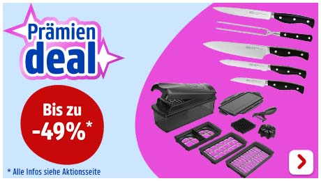 PAYBACK Prämien Deal: special Nicer Dicer in schwarz und Rösle Messer-Set bis zu 49% reduziert.