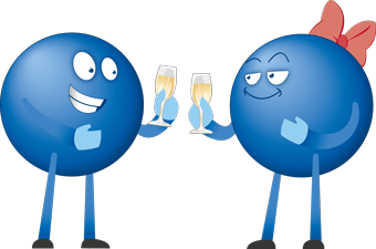 Zwei Pointees trinken Sekt