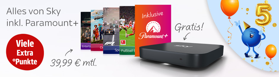 Viele Extra Punkte und alles von Sky inkl. Paramount+ für nur 39,99€ monatlich.