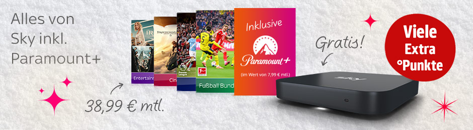 Viele Extra Punkte und alles von Sky inkl. Paramount+ für nur 38,99€ monatlich.