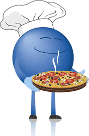 Pointee mit Pizza