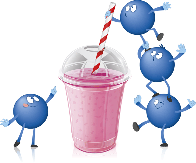 Mehrere Pointees trinken einen Smoothie