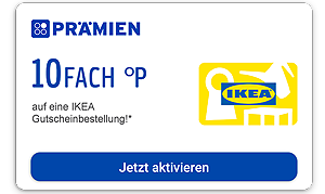 Aktiviere diesen Coupon für 10fach Punkte auf deine IKEA Gutscheinbestellung!