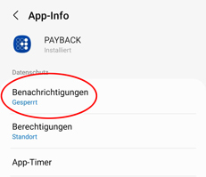 PAYBACK Permissions unter Android