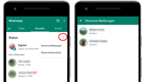 WhatsApp-Status: stumme Meldungen