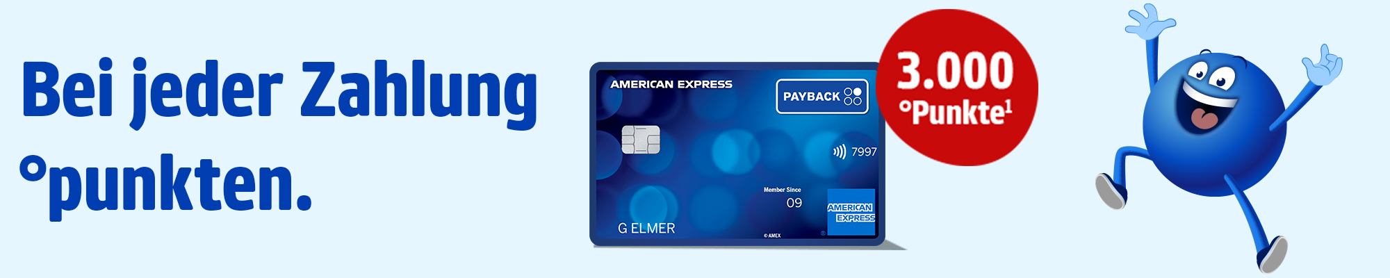 Mit der kostenlosen PAYBACK Amex Kreditkarte immer und überall punkten und Extra-Punkte für die Beantragung sichern