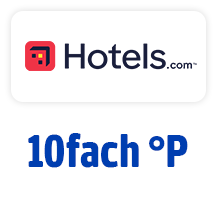Jetzt bei Hotels.com 10fach °Punkte. Hier Coupon aktivieren.