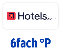 Jetzt bei Hotels.com 6fach °Punkte. Hier Coupon aktivieren.