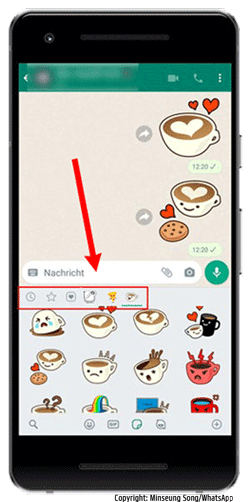 WhatsApp-Sticker: Auswahl der Sticker-Pakete