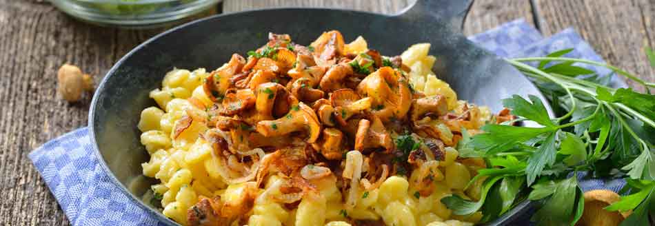 Spätzle mit Pilzen sind exakt so lecker, wie sie aussehen