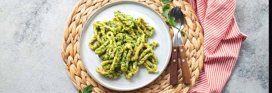 Lorighittas mit Pesto sind schon ziemlich lecker!