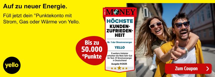 Yello - Bis zu 27.500 °Punkte