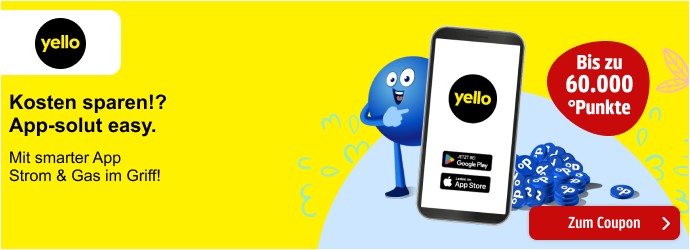 Yello: Bis zu 60.000 Punkte pro Abschluss. Jetzt Energieanbieter wechseln. Hier klicken, um zum Coupon zu gelangen.