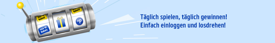 Täglich am Gewinn-o-mat spielen! Einfach einloggen und losdrehen!