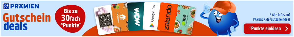 PAYBACK Prämien: Bis zu 40fach Punkte auf ausgewählte Gutscheine sichern. Jetzt schnell Punkte einlösen!
