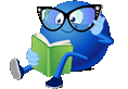 Pointee mit Brille liest ein Buch