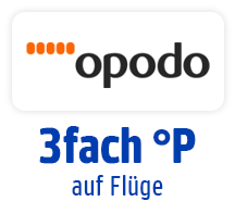 Jetzt bei Opodo 3fach °Punkte auf Flüge. Hier Coupon aktivieren.