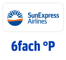 Jetzt bei SunExpress Airlines 6fach °Punkte. Hier Coupon aktivieren.
