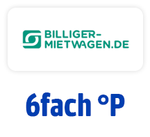 Jetzt bei billiger-mietwagen.de 6fach punkten. Hier Coupon aktivieren. 