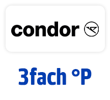 Jetzt bei Condor 3fach °Punkte. Hier Coupon aktivieren.