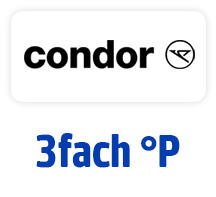 Jetzt bei Condor 3fach punkten. Hier Coupon aktivieren.