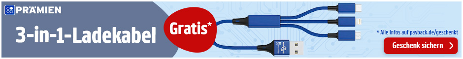 PAYBACK Prämien: Aktionsprämie aussuchen und Ladekabel Geschenkt bekommen! Jetzt sichern.