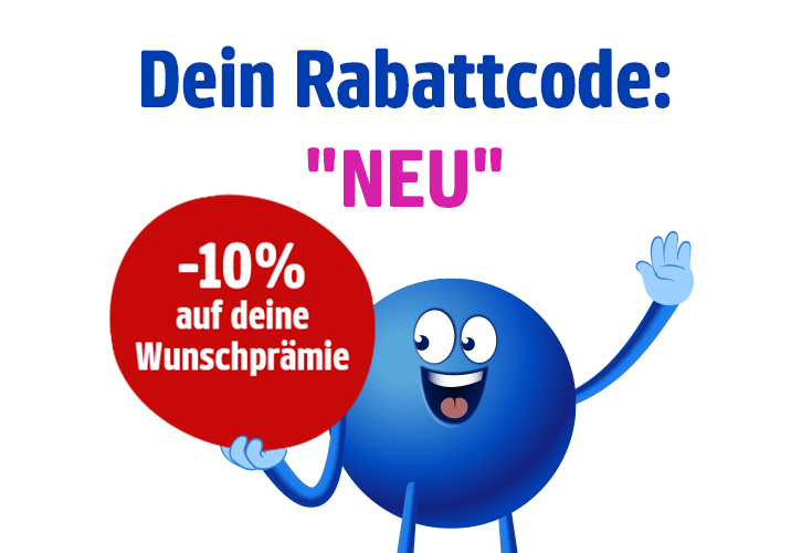 Mit dem Rabattcode "NEU" gibt es für dich 10% Rabatt auf physische Prämien.