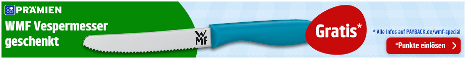 PAYBACK Prämien: Punkte einlösen und gratis WMF Messer geschenkt bekommen. Jetzt Punkte einlösen.
