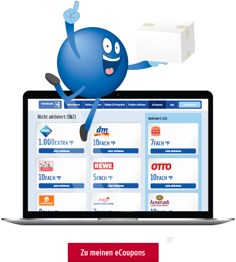 Im Online Coupon Center finden Sie Ihre gesamten Coupons. 