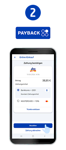 2. Nach automatischer Weiterleitung Zahlung in der PAYBACK App bestätigen