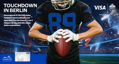 Visa bis zum 7.9 beantragen & ein Paket für das 2025 NFL Berlin Game inkl. Tickets & Hotel gewinnen.