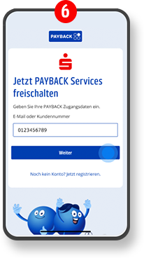 Login Seite für Payback. Hier kannst du deine Zugansdaten, wie Email oder Kundennummer, eingeben. 