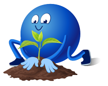 Ein Pointee setzt ein bisschen stolz eine kleine Pflanze in die Erde.