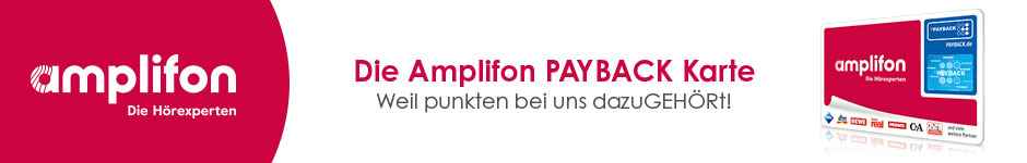 Logo Amplifon Hörexperten und PAYBACK Partnerkarte jetzt bestellen