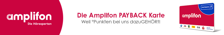 Logo Amplifon Hörexperten und PAYBACK Partnerkarte jetzt bestellen